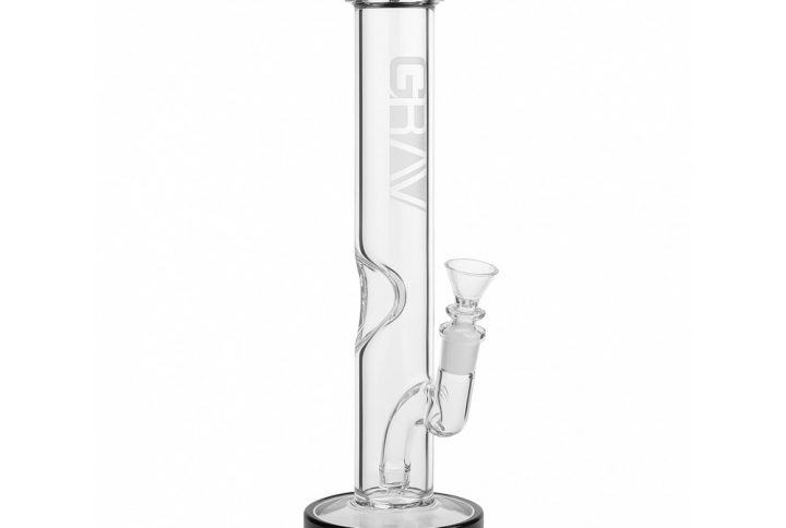 Grav Labs 12 inch frosted flared water pipe full view on white background