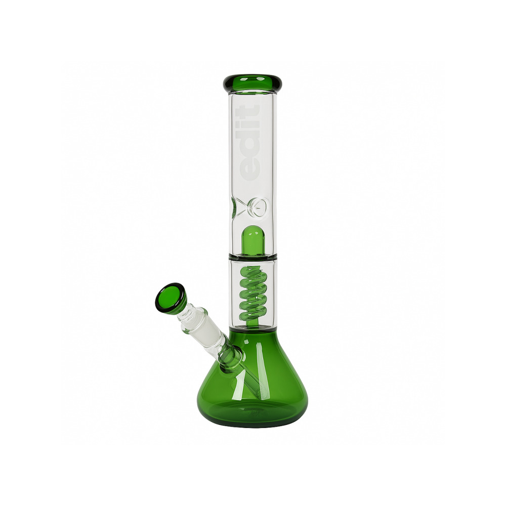 Side view showing the classic beaker base and ice notches of the 35cm Edit bong
