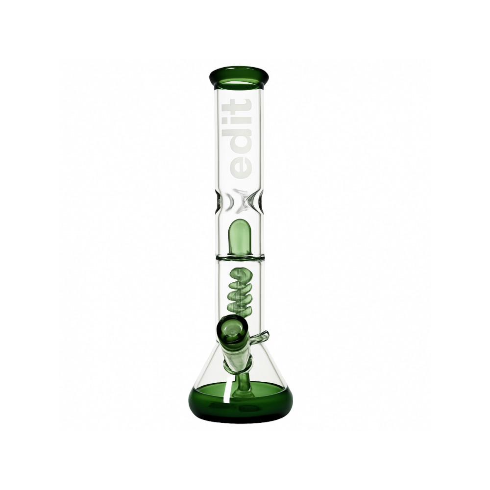 18.8mm female ground joint and removable diffuser downstem detail on the Edit spiral bong