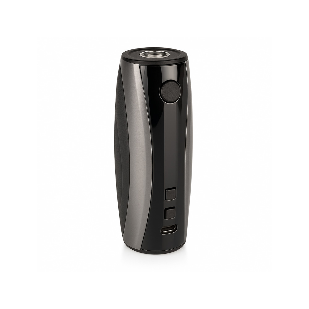 Grizzly Eclipse vaporizer displaying its magnetic textured rubber grip in close-up detail