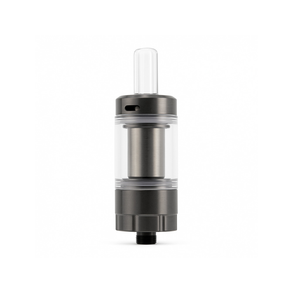 Borosilicate glass mouthpiece detail on the Grizzly Eclipse concentrate tank