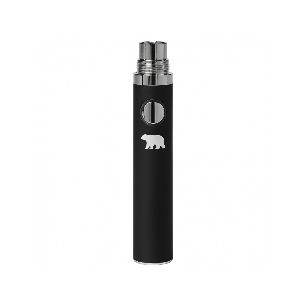 Grizzly Honey Dab Pen variable voltage battery with stainless steel and rubber finish in black