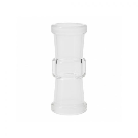 Grizzly Originals 14mm female to female glass adapter on white background