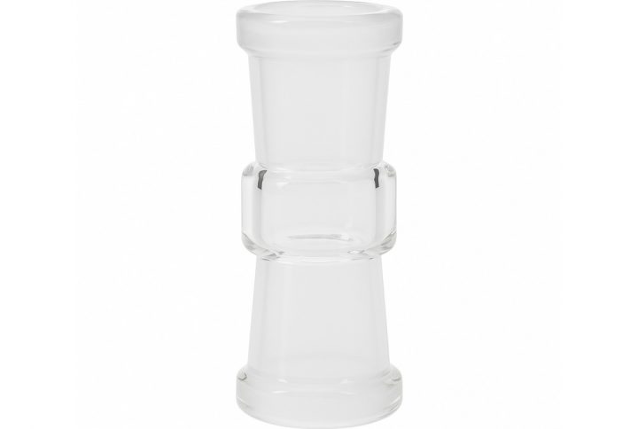 Grizzly Originals 14mm female to female glass adapter on white background