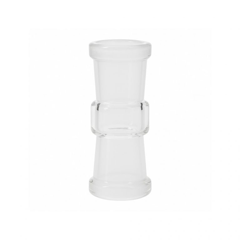 Grizzly Originals 14mm female to female glass adapter on white background