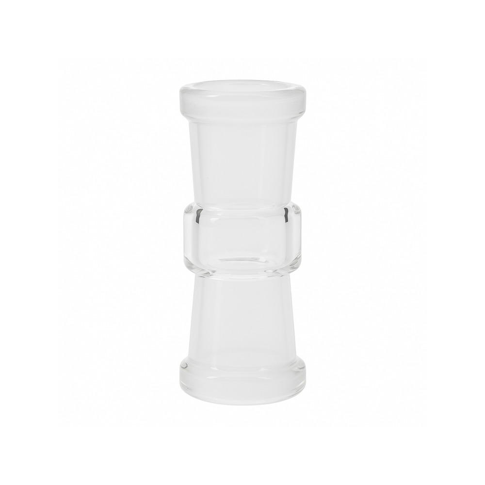 Grizzly Originals 14mm female to female glass adapter on white background