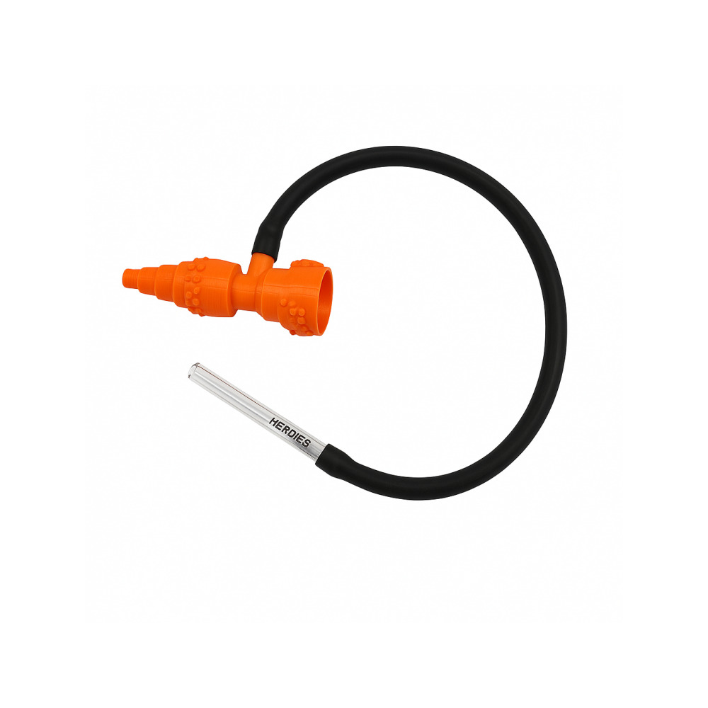 Medical grade silicone tube and borosilicate glass dabbing wand detail on Headdies Dab Vac