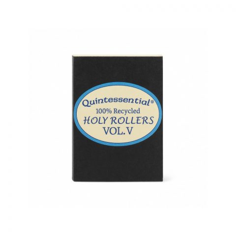 Quintessential Holy Rollers V5 smoking tips booklet open showing inspirational sayings on FSC paper