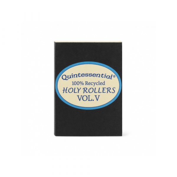 Quintessential Holy Rollers V5 smoking tips booklet open showing inspirational sayings on FSC paper