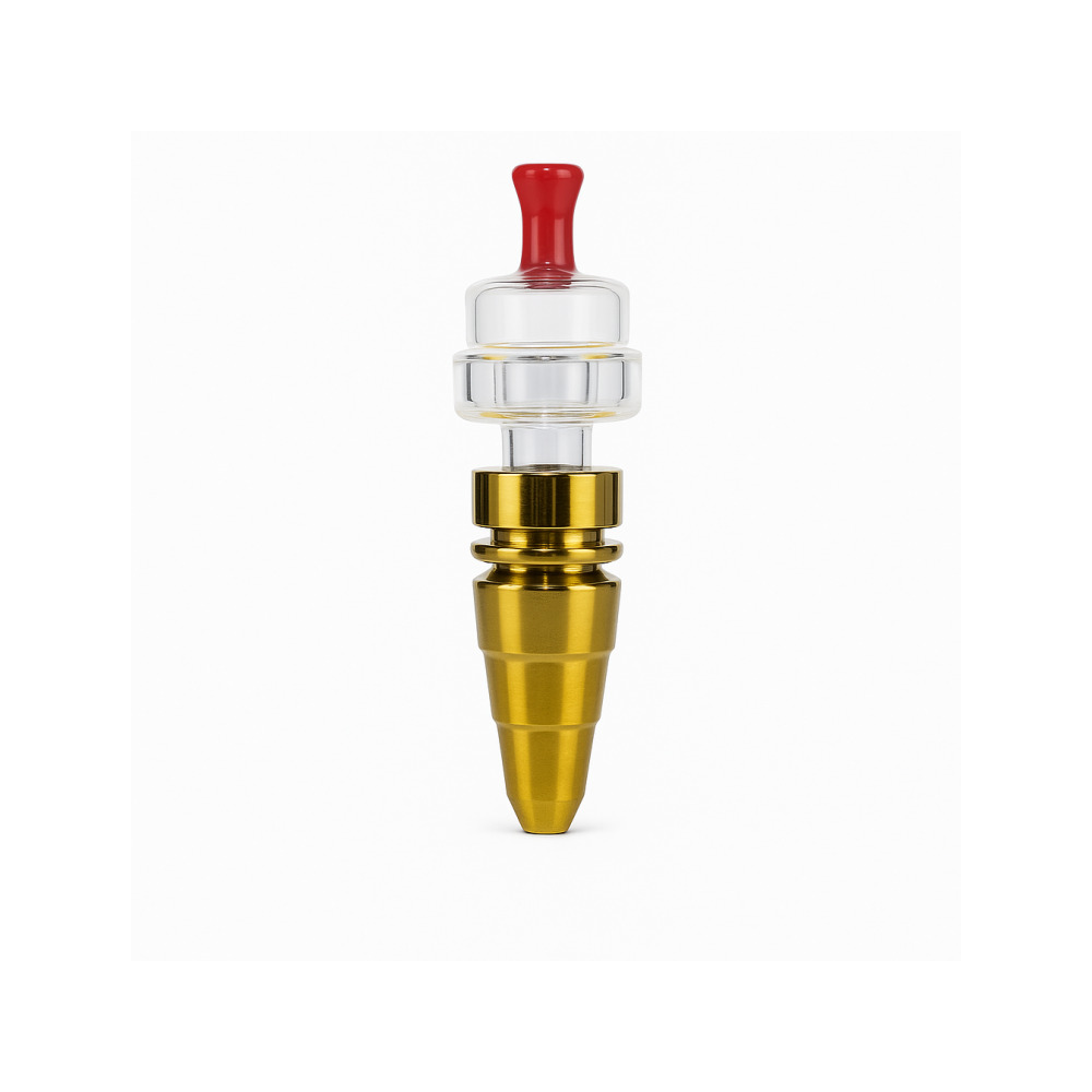 Gold titanium carb cap included in the Edit Hybrid Dab Kit