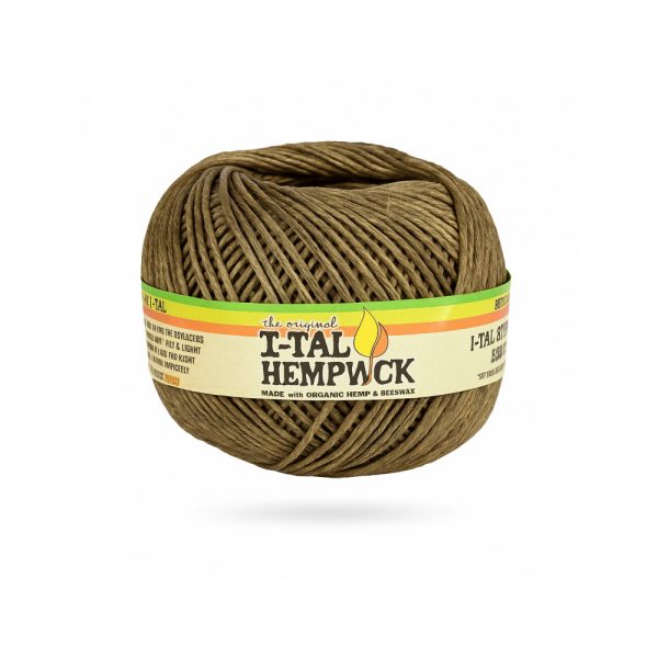 I-Tal Hemp Wick Supreme 250ft roll made from raw hemp twine and refined beeswax for clean chemical-free lighting of pipes and bongs