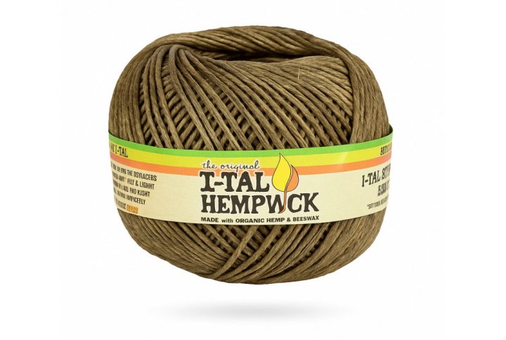 I-Tal Hemp Wick Supreme 250ft roll made from raw hemp twine and refined beeswax for clean chemical-free lighting of pipes and bongs