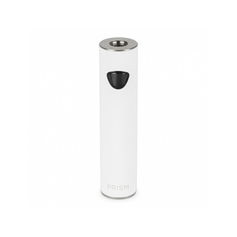 Kandypens Prism Battery White with four preset temperature button detail close-up