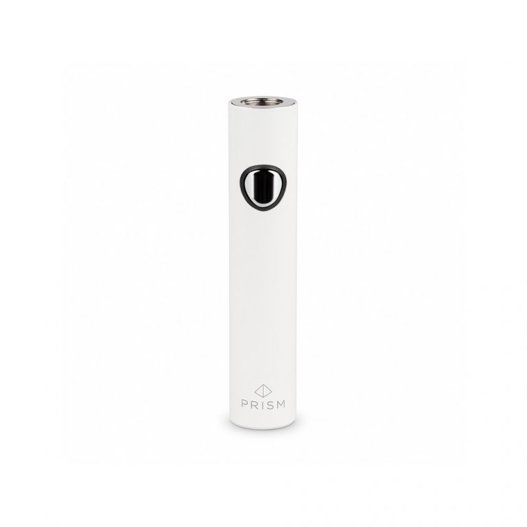 Kandypens Prism Battery in White shown from the front against a clean background
