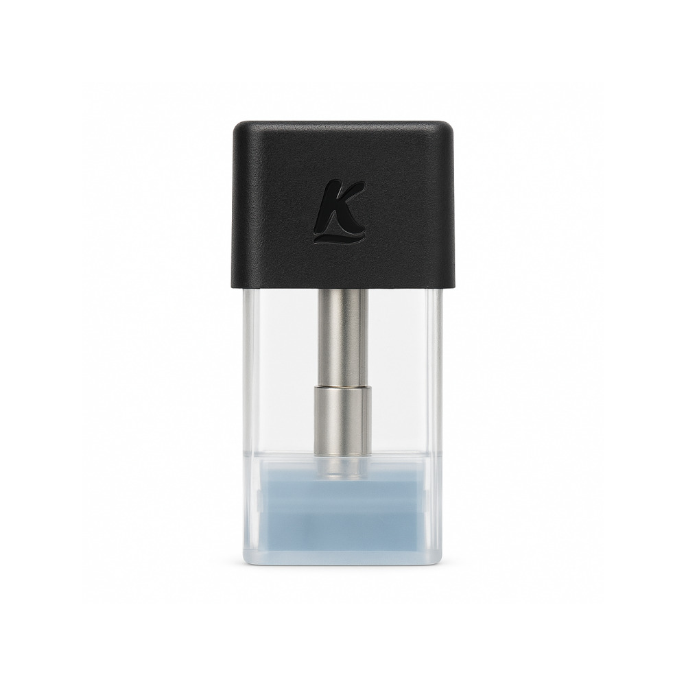Kandypens Rubi Pod shown with compatible Rubi compact vaporizer accessory