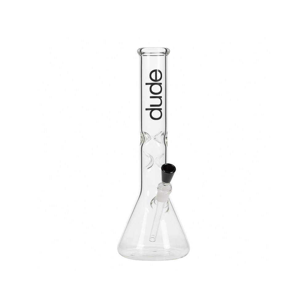 Full contents of the Dude Bongs large ice bong set including grinder, lighter and pipe screens