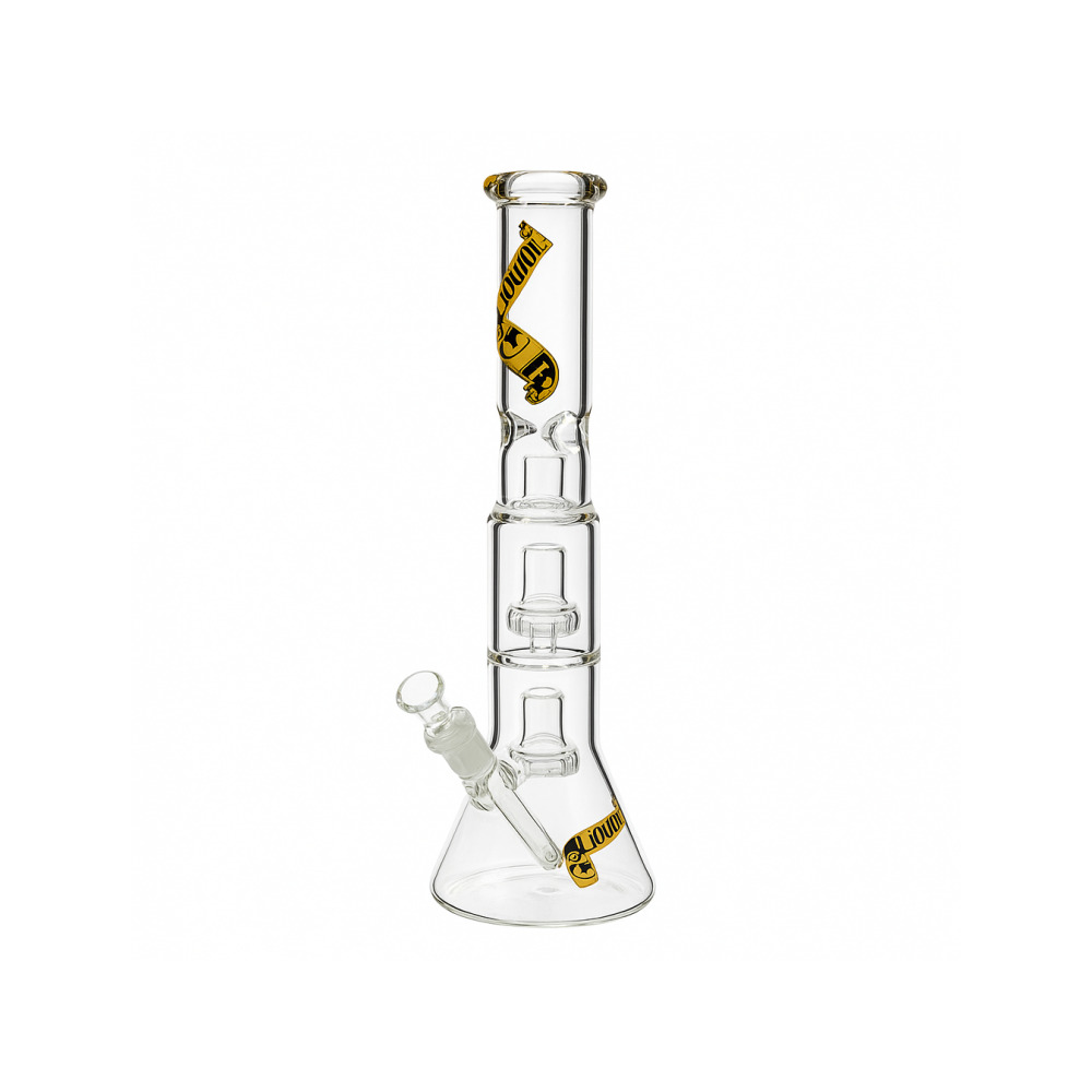 Beaker base of Liquid Sci Glass 13in bong showing water capacity and stability