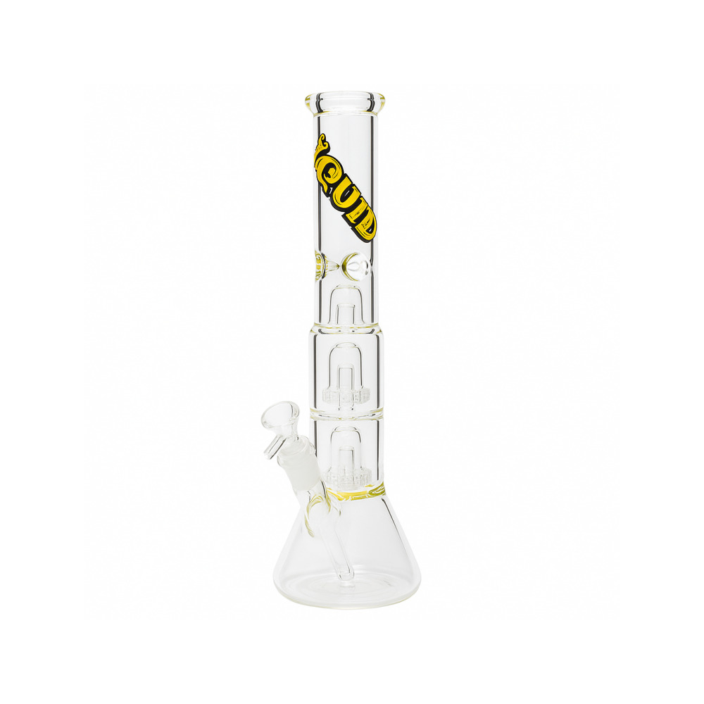 Liquid Sci Glass Double Showerhead Bong with included 18.8mm female nail accessory