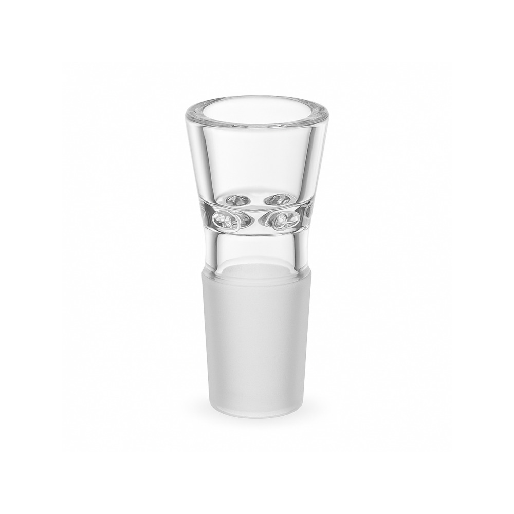 Namaste Air adapter connected to an Arizer vaporizer and glass water tool