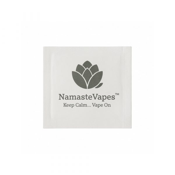 Namaste Cleaning Wipes Pack of 10 individually wrapped 70% isopropyl alcohol wipes for vapes and pipes