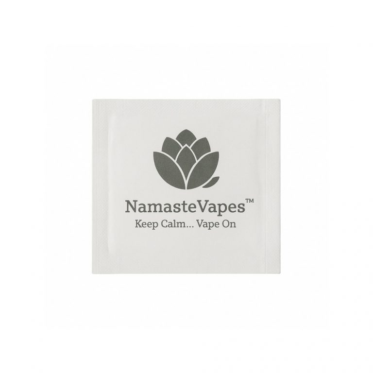 Namaste Cleaning Wipes Pack of 10 individually wrapped 70% isopropyl alcohol wipes for vapes and pipes
