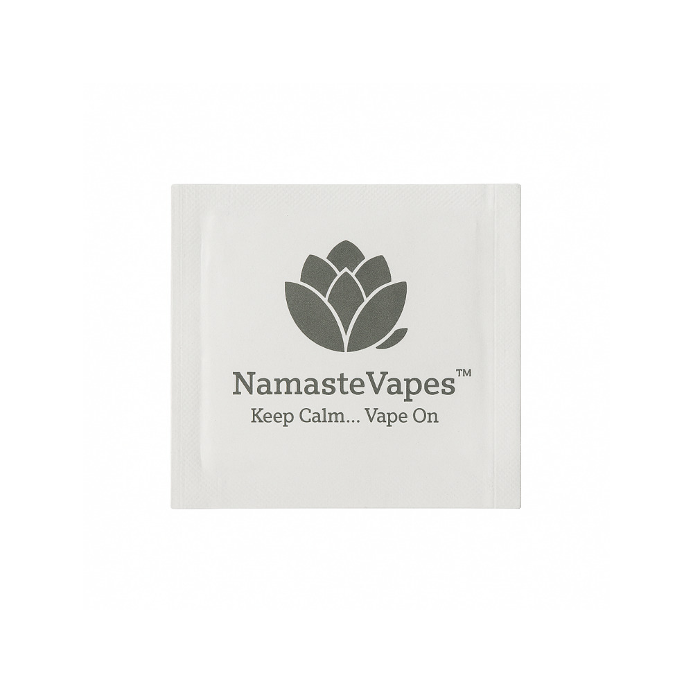 Namaste Cleaning Wipes Pack of 10 individually wrapped 70% isopropyl alcohol wipes for vapes and pipes