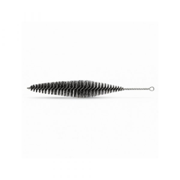 Close-up of oval tip nylon bristles on a 48cm pipe cleaning brush suitable for glass bongs and water pipes