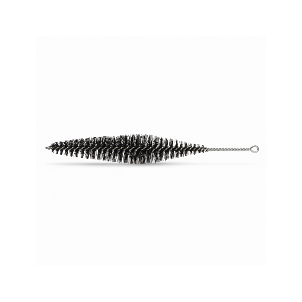 Close-up of oval tip nylon bristles on a 48cm pipe cleaning brush suitable for glass bongs and water pipes