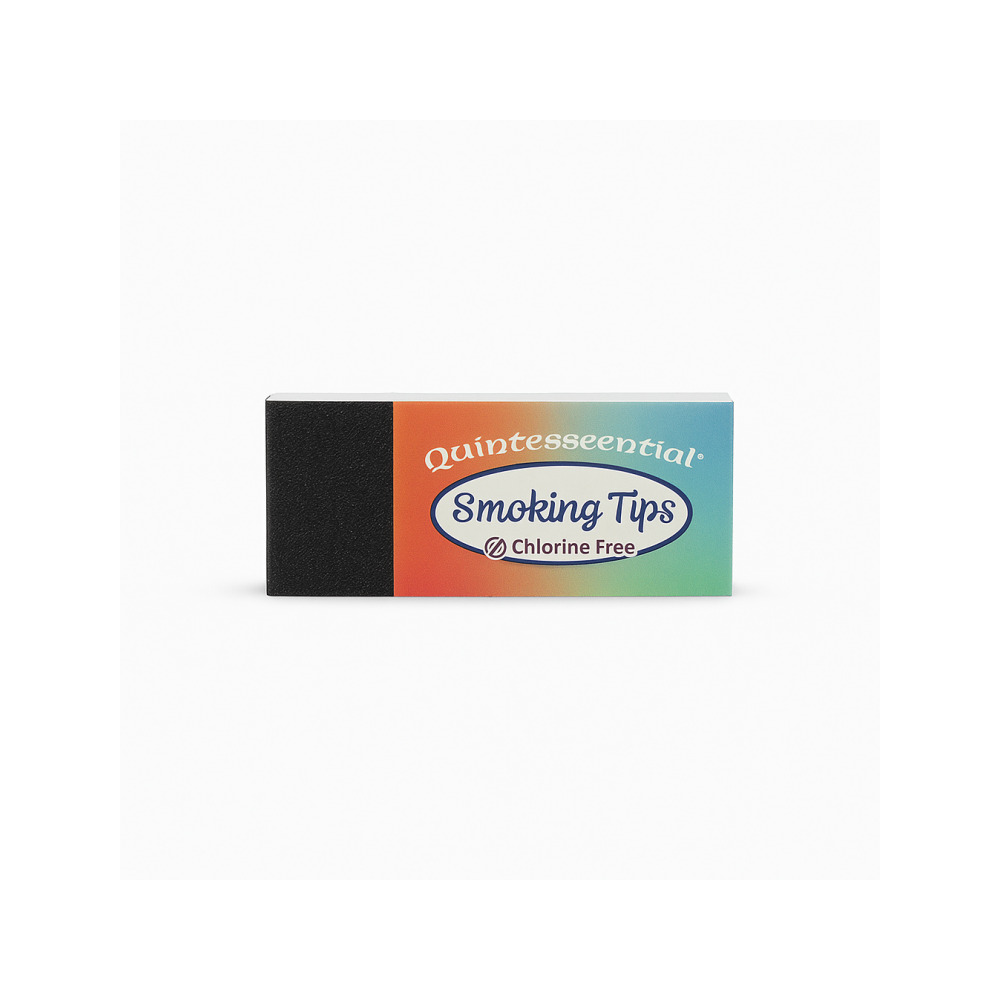 Quintessential Chlorine Free Smoking Tips Singles booklet on white background