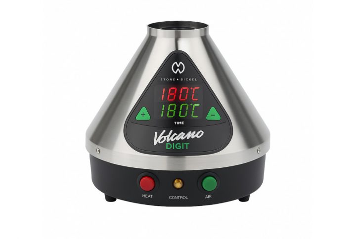 Storz and Bickel Volcano Digital 220v EU desktop vaporiser front view showing digital display and touch controls