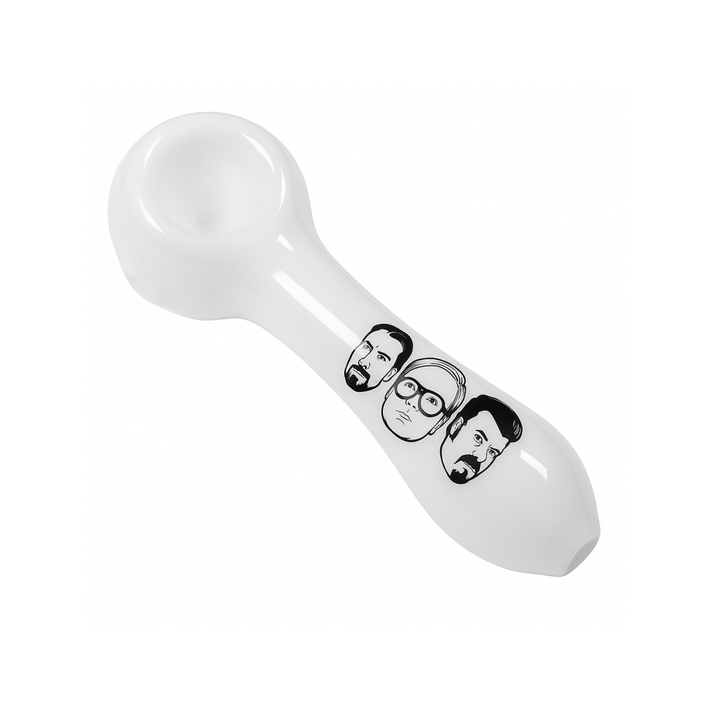 Trailer Park Boys spoon pipe in green with classic TPB font on the front