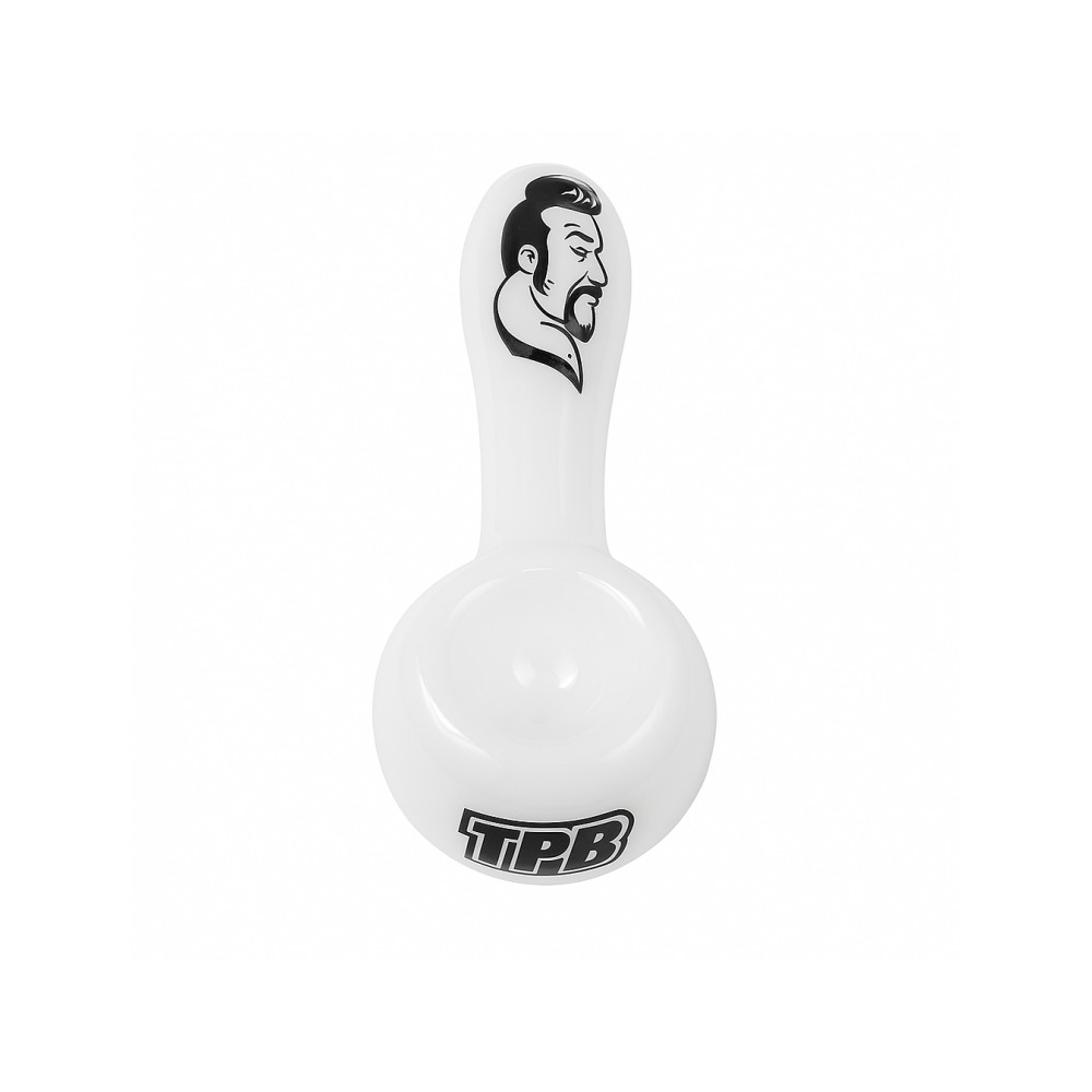 Side view of the Trailer Park Boys spoon pipe showing carb hole position on left side