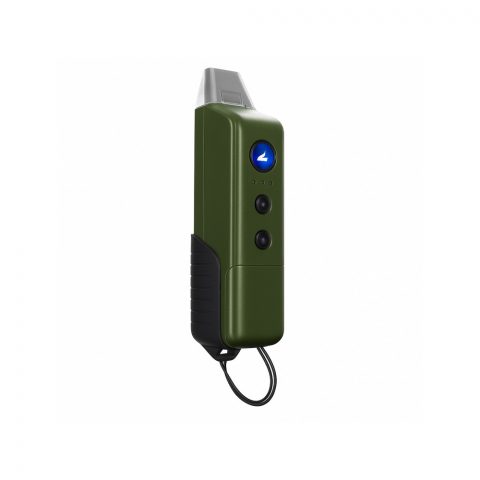 Vapium Summit Plus portable dry herb vaporizer in Sage Green showing rubberised grip and LED controls