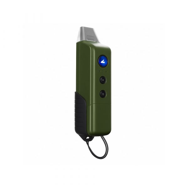Vapium Summit Plus portable dry herb vaporizer in Sage Green showing rubberised grip and LED controls