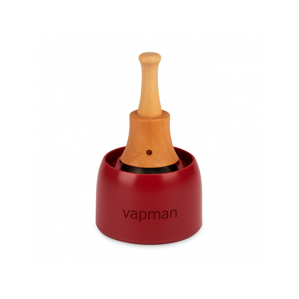 Vapman Classic RedBordeaux vaporizer gold-plated copper heating pan close-up showing premium material quality