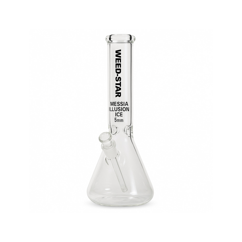 Weed Star Messia Illusion Ice glass bong top opening and tube detail
