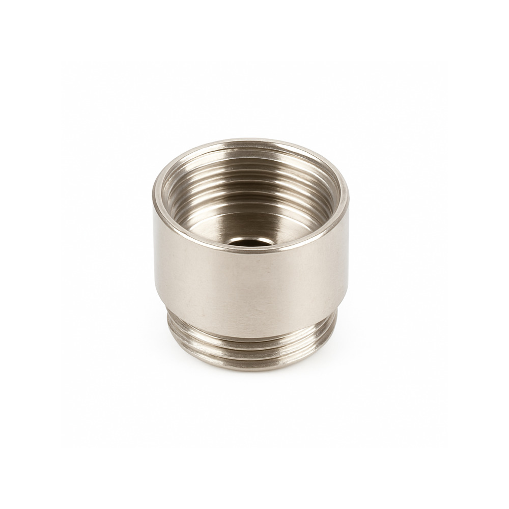 Side profile view of the windproof metal cone piece showing metal construction