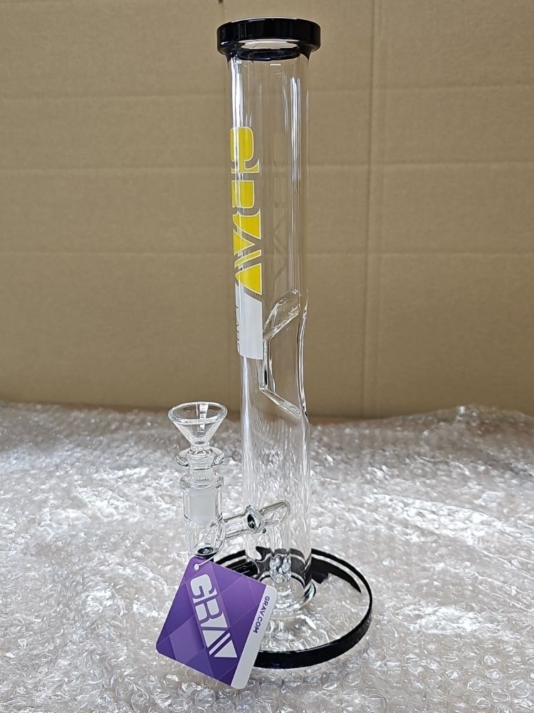 HBXBG16142 Grav Labs 12inch Flare Waterpipe Fixed Downstem yellow