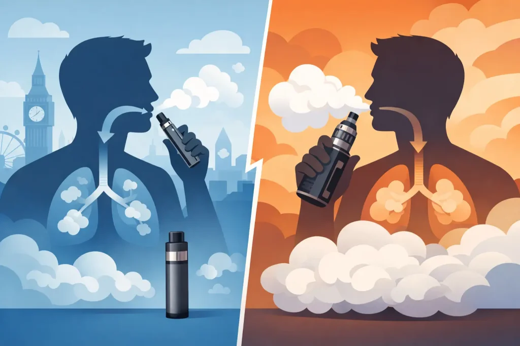 MTL Versus DTL Vaping Explained for UK Adults