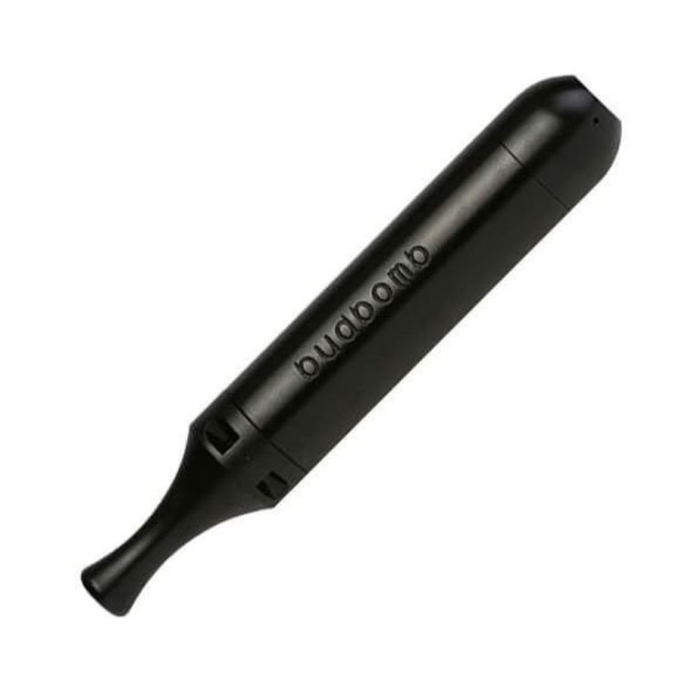 Bud Bomb pipe compact dry herb pipe in black and silver finishes