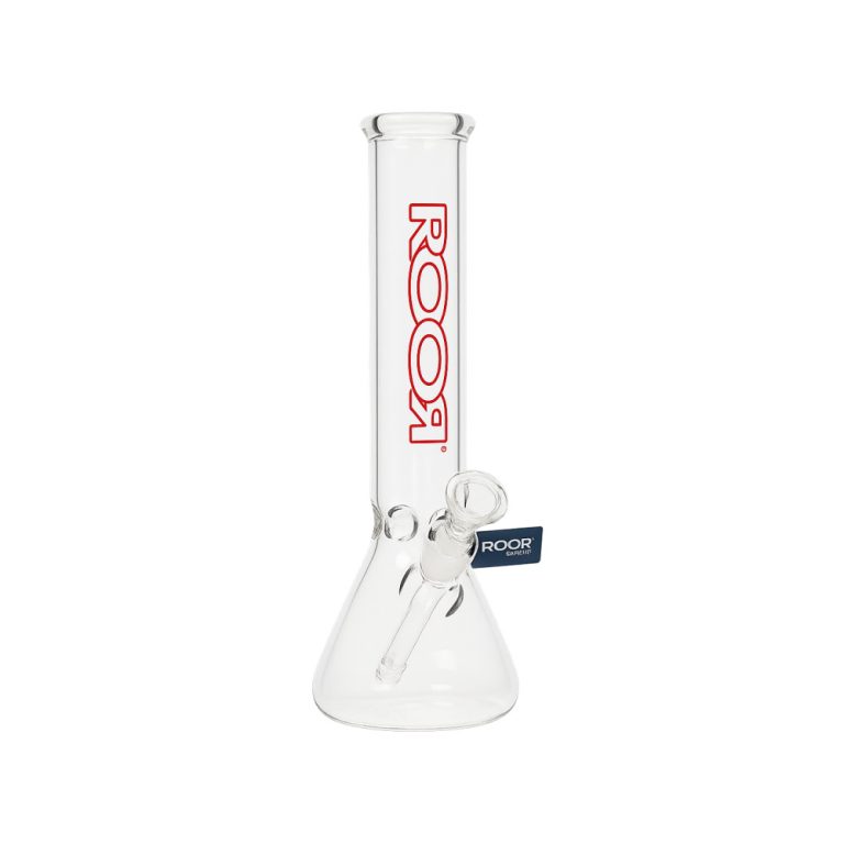 ROOR Little Sista bong 3.2mm red and white 14.5mm joint 35cm tall